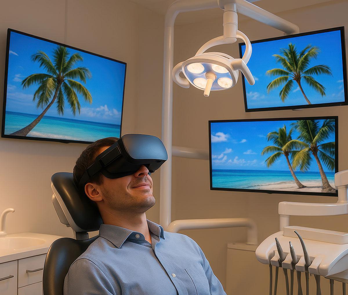 Man relaxing at the dentist from sedation dentistry